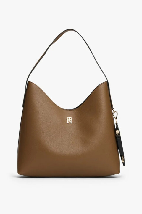 Kadın Icon Shoulder Bag Metal Logo Detaylı Omuz Çantası - Kahverengi 