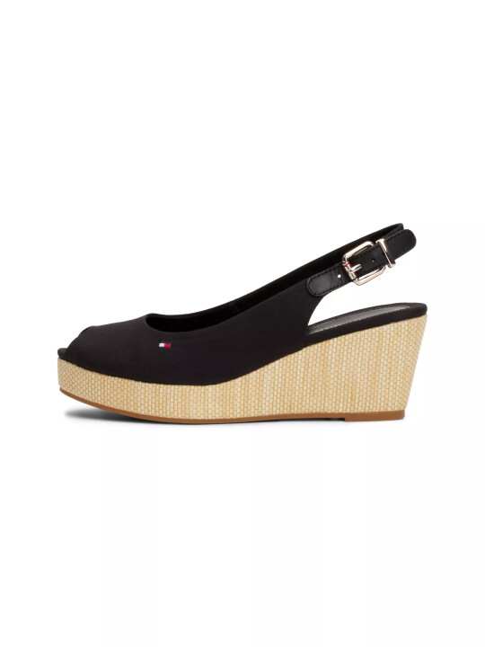 Kadın Iconıc Elba Slıng Back Wedge Topuklu Sandalet-Siyah - Tommy Hilfiger