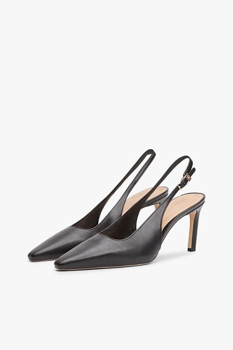 Kadın İnce Topuklu Slingback Topuklu Ayakkabı - Siyah - Tommy Hilfiger
