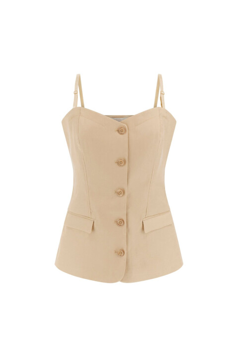 Kadın Isabeau Korse Yelek - Bej - Guess