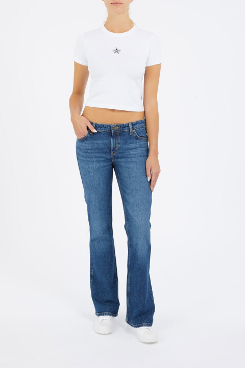 Kadın İspanyol Paça Regular Fit Jean Pantolon - Mavi - Guess