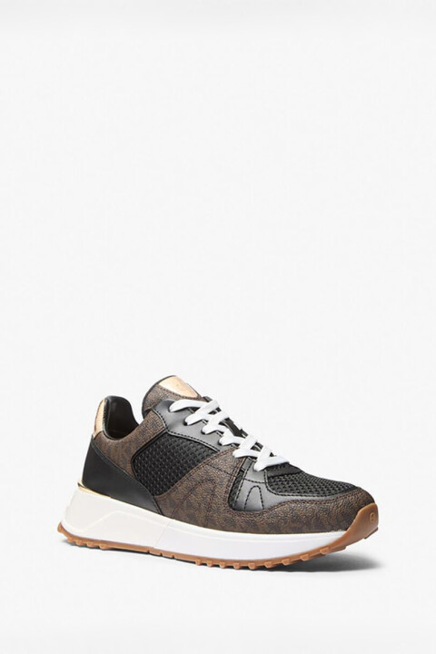 Kadın Jaime Trainer Monogram Desenli Sneakers - Kahverengi/Siyah - Michael Kors