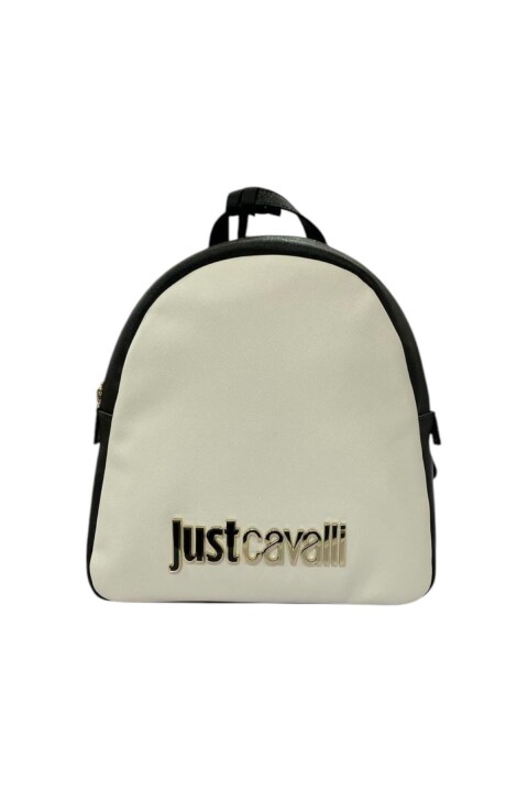 Kadın Jc Yazı Logo Sırt Çantası - Beyaz/Siyah 