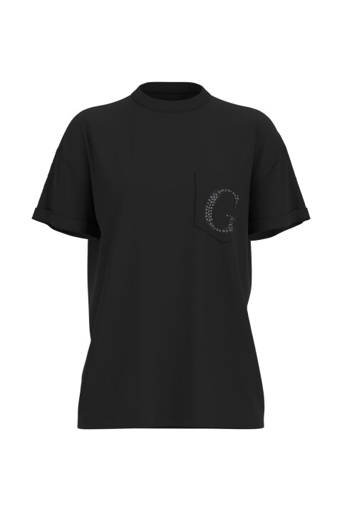 Kadın Jersey Regular Fit T-Shirt - Siyah - Guess