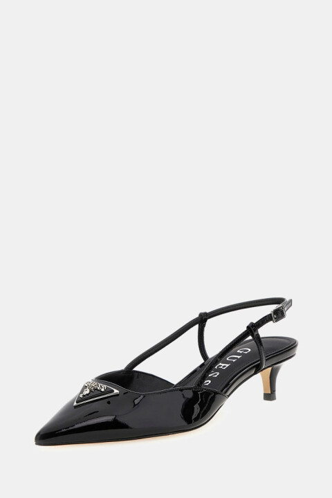 Kadın Jesson Rugan Deri Slingback Ayakkabı - Siyah 