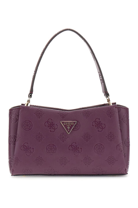 Kadın Kabartma Monogram Desenli El ve Çapraz Askılı Çanta - Pembe 