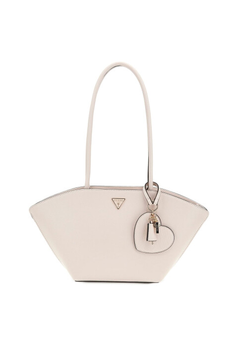 Kadın Kalp Aksesuarlı Kanat Detaylı Tote Çanta - Krem 