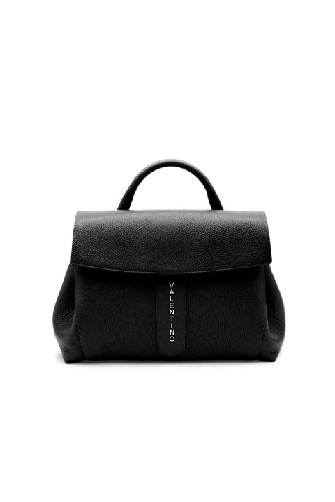 Kadın Kapaklı Deri El Çantası - Siyah - Valentino