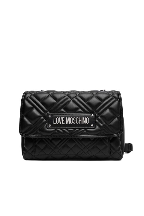 Kadın Kapitone Desenli Omuz Çantası - Siyah - Love Moschino
