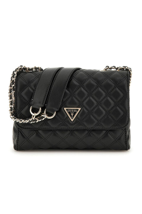 Kadın Kapitone Zincir Askılı Omuz Çantası - Siyah 