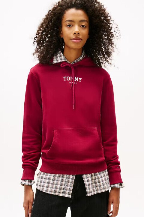 Kadın Kapüşonlu Kanguru Cepli Sweatshirt - Bordo 