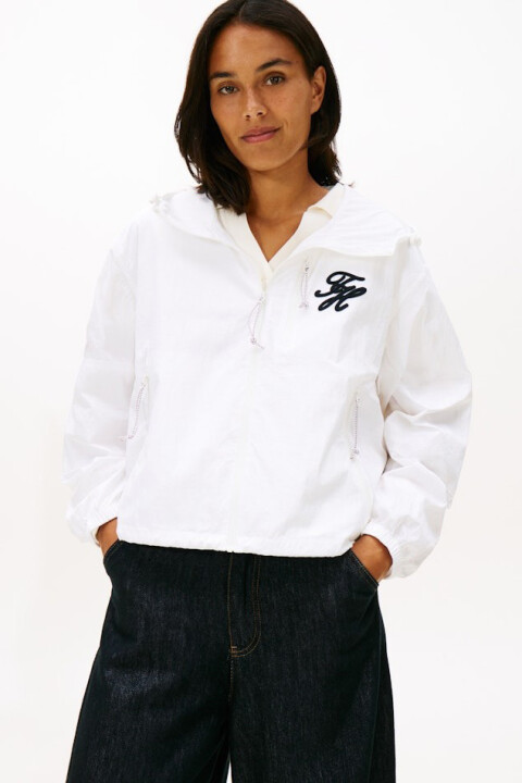 Kadın Kapüşonlu Ripstop Rüzgarlık - Ekru - Tommy Hilfiger
