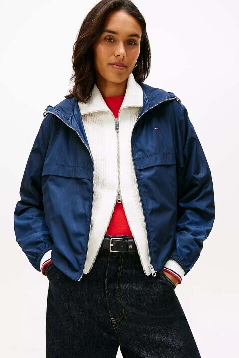 Kadın Kapüşonlu Rüzgarlık Ceket - Lacivert - Tommy Hilfiger