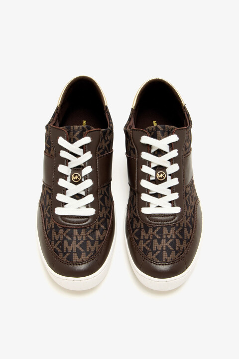 Kadın Kaycee Lace Up Monogram Desenli Sneakers - Kahverengi - Michael Kors
