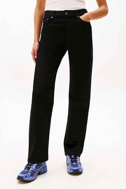 Kadın Kıra Tam Kalıp Düz Paça Jean Pantolon - Siyah 