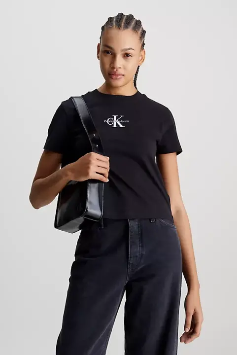 Kadın Yuvarlak Yaka T-Shirt - Siyah 
