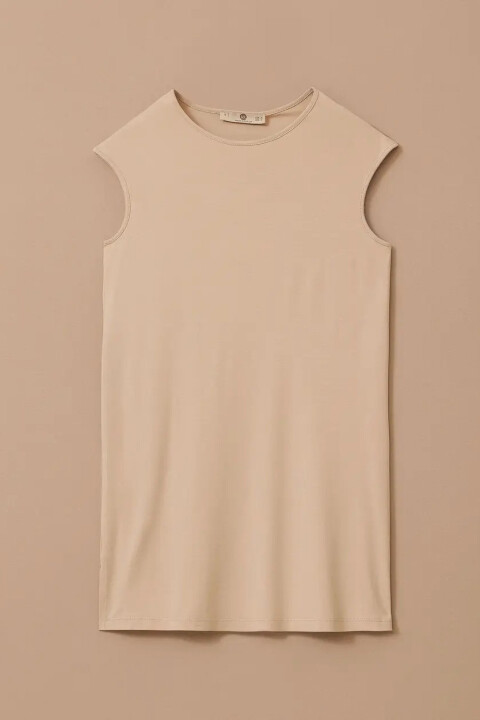 Kadın Kolsuz Basic Atlet - Ekru - Seçil