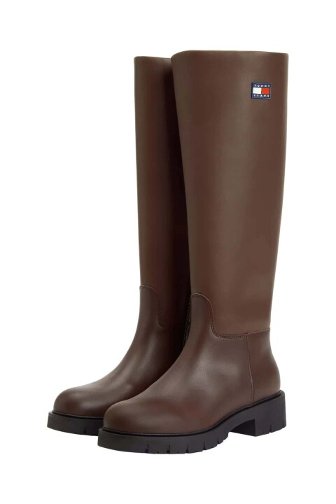 Kadın Konçlu Kalın Tabanlı Uzun Çizme - Kahverengi - Tommy Hilfiger