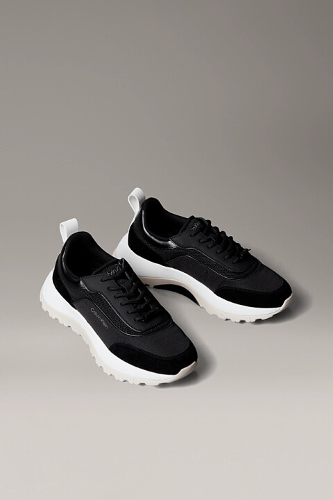 Kadın Kontrast Tabanlı Runner Sneaker - Siyah 