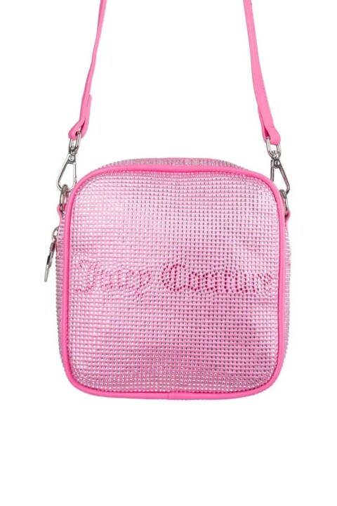 Kadın Kristal Taşlı Kutu Formlu Çapraz Askılı Çanta - Pembe - Juicy Couture