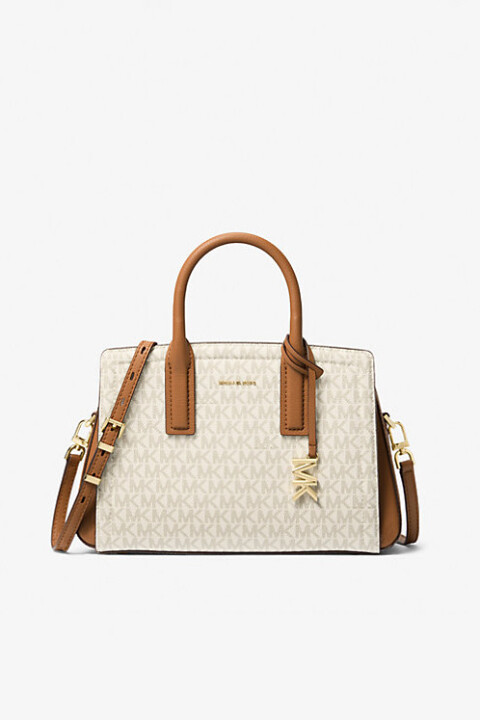 Kadın Laila Küçük İmzalı Logolu Çanta - Krem - Michael Kors
