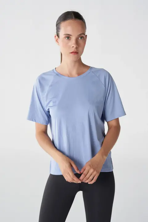 Kadın Lara Kısa Kollu T-Shirt - Açık Mavi 