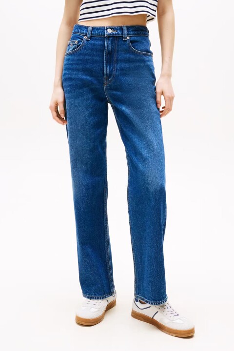 Kadın Layla Slim Fit Yüksek Bel Düz Paça Jean Pantolon - Mavi - Tommy Hilfiger