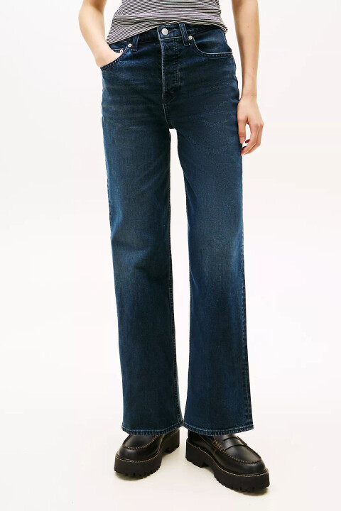 Kadın Layla Yüksek Bel Slim Straight Jean Pantolon - Koyu Mavi - Tommy Hilfiger