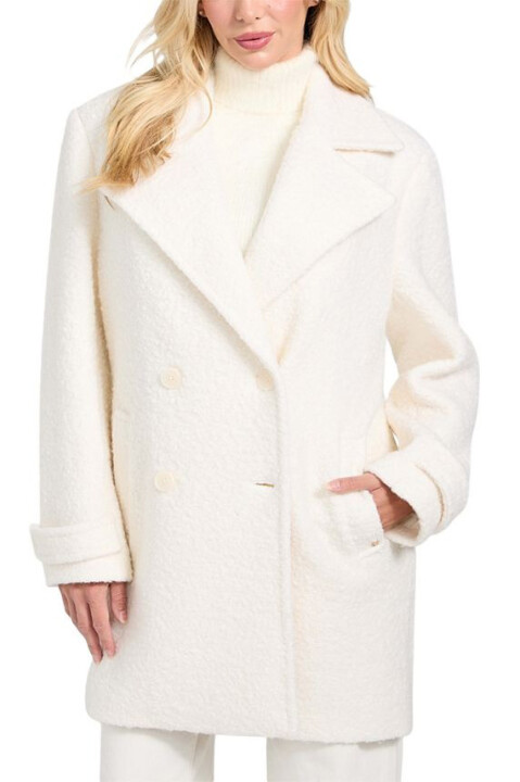 Kadın Leona Yün Karışımlı Kaban - Beyaz - Guess