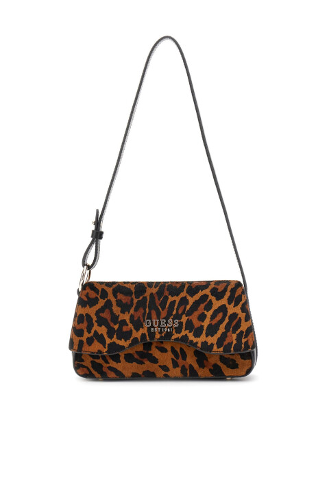 Kadın Leopar Desenli Gerçek Deri Omuz Çantası -Mix 