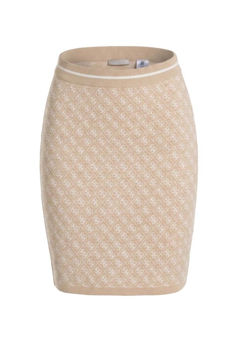 Kadın Lise Tailored Fit Triko Etek - Kahverengi - Guess