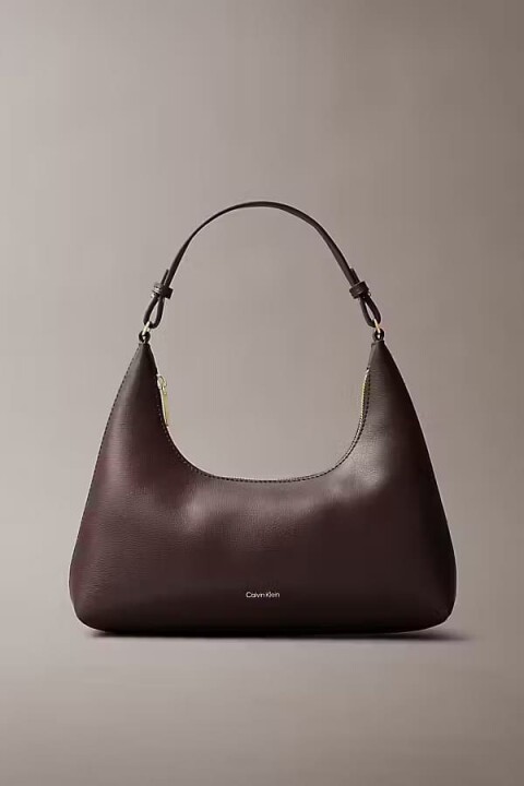 Kadın Logo Baskılı Baget Omuz Çantası - Bordo 