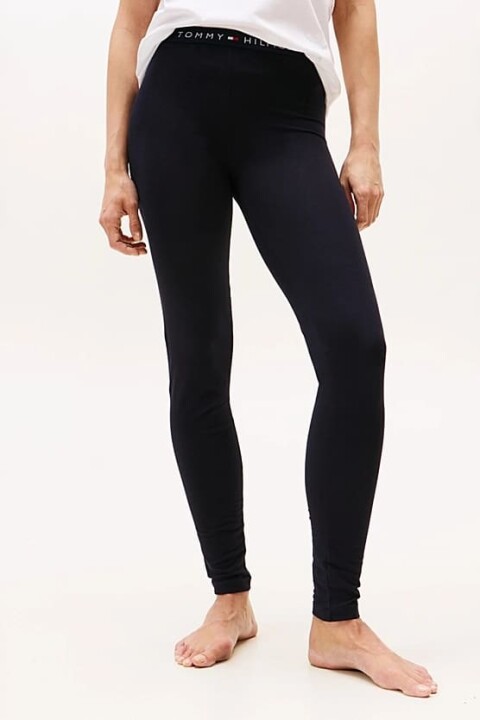 Kadın Logo Bel Bantlı Tam Boy Tayt - Lacivert - Tommy Hilfiger