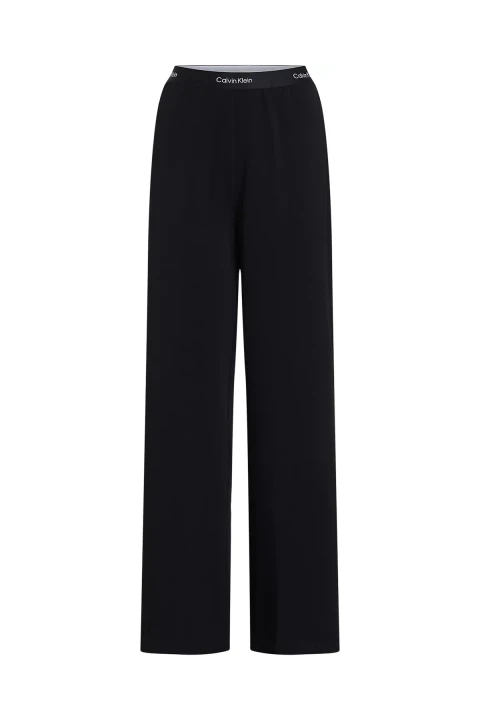 Kadın Logo Elastıc Casual Pantolon - Siyah 