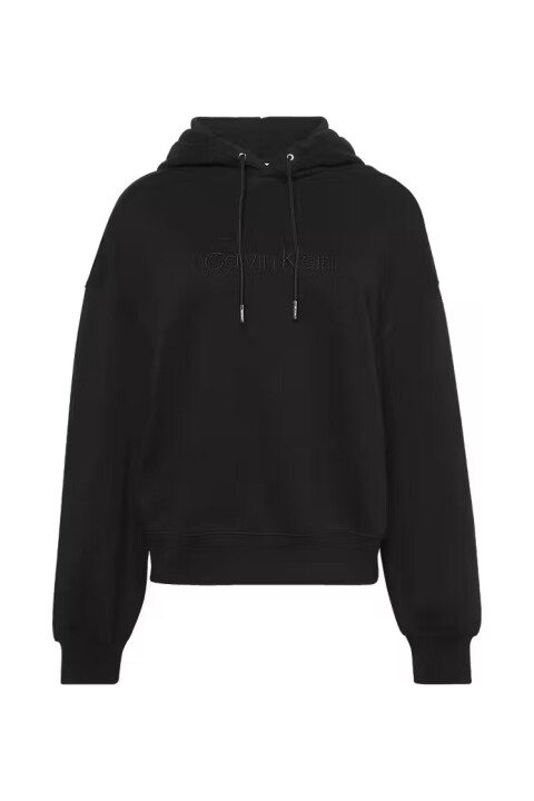 Kadın Logo İşlemeli Kapüşonlu Sweatshirt - Siyah - Calvin Klein