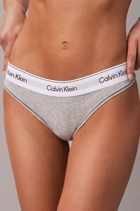 Kadın Logo Şeritli Tanga Külot - Gri 