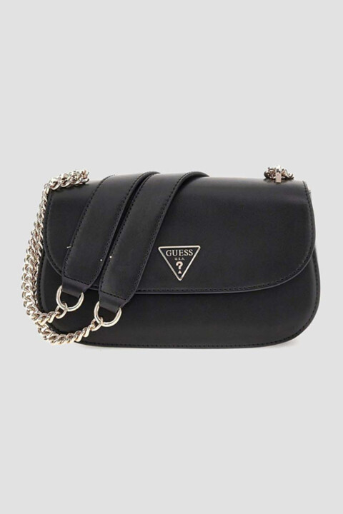Kadın Logolu Ayarlanabilir Zincir Ve Askılı Omuz Çantası - Siyah 