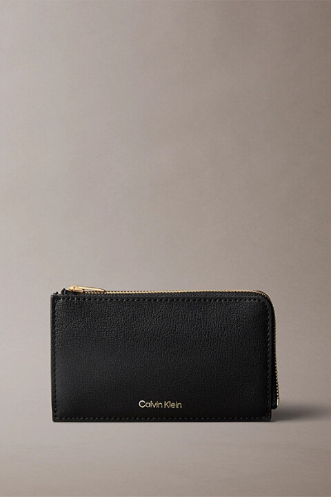 Kadın Logolu Fermuarlı Kartlık Cüzdan - Siyah - Calvin Klein