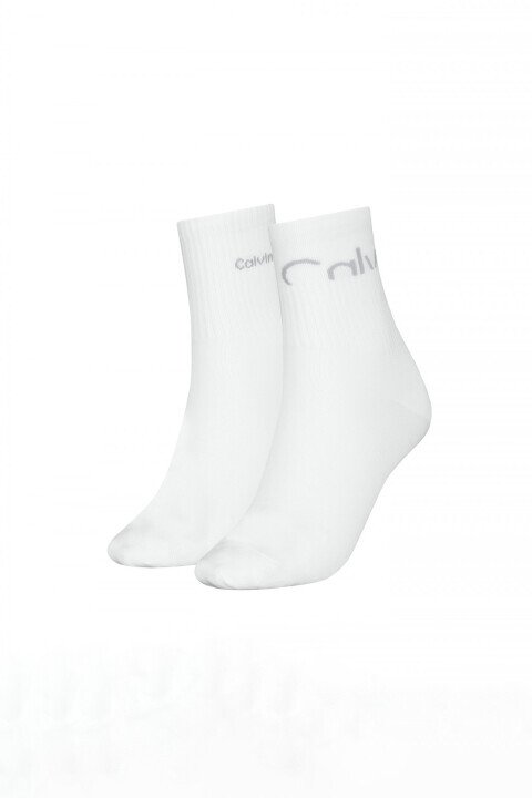 Kadın Logolu Kısa Çorap 2'li Paket - Beyaz 