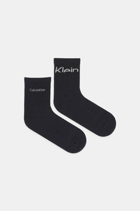 Kadın Logolu Kısa Çorap 2'li Paket - Siyah - Calvin Klein