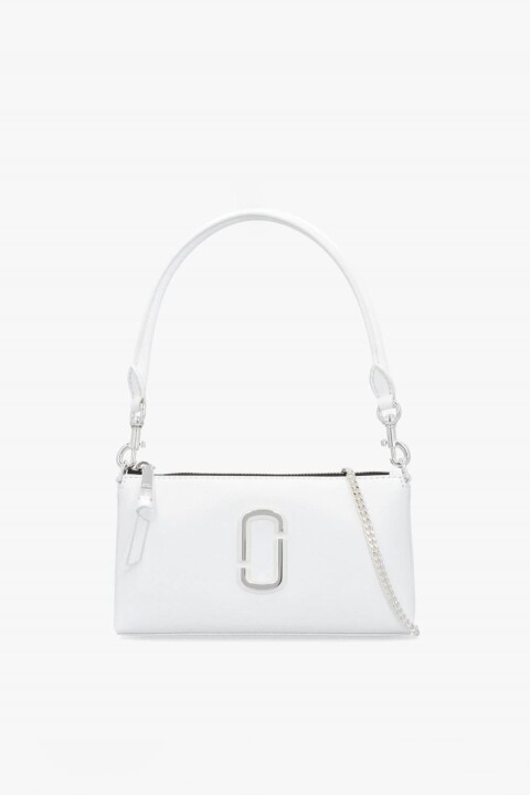 Kadın Logolu ve Çıkarılabilir Zincir Askılı Omuz ve El Çantası - Beyaz 