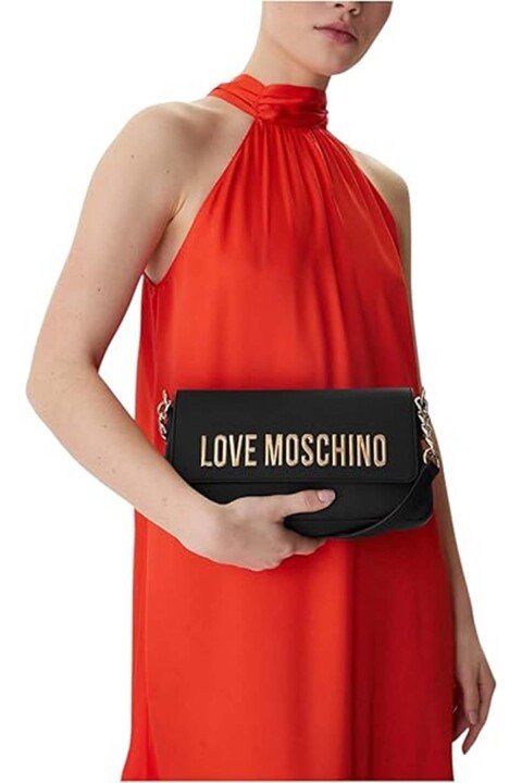 Kadın Love Detay Omuz Çantası - Siyah - Love Moschino