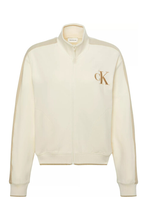 Kadın Ls Stretch Terry Track Ceket- Ekru - Calvin Klein