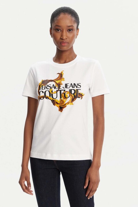 Kadın Maglıetta T-Shırt Serıgrafıche T-Shirt - Beyaz - Versace