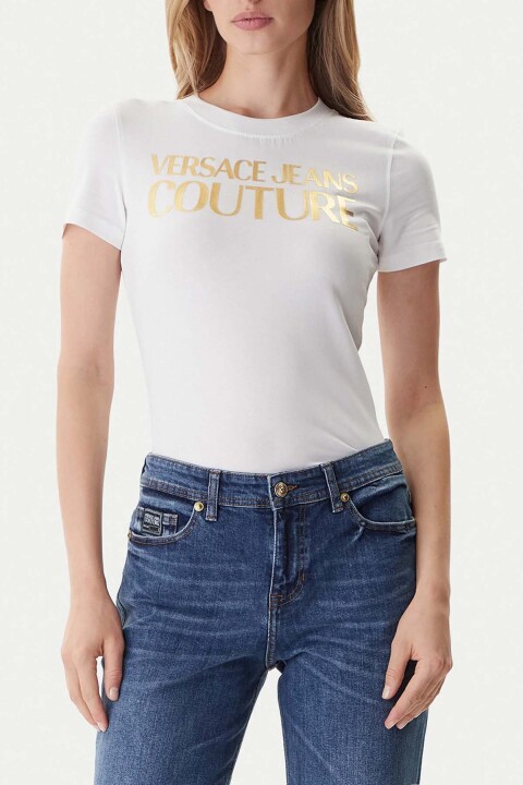 Kadın Maglıetta T-Shırt Serıgrafıche T-Shirt - Beyaz - Versace