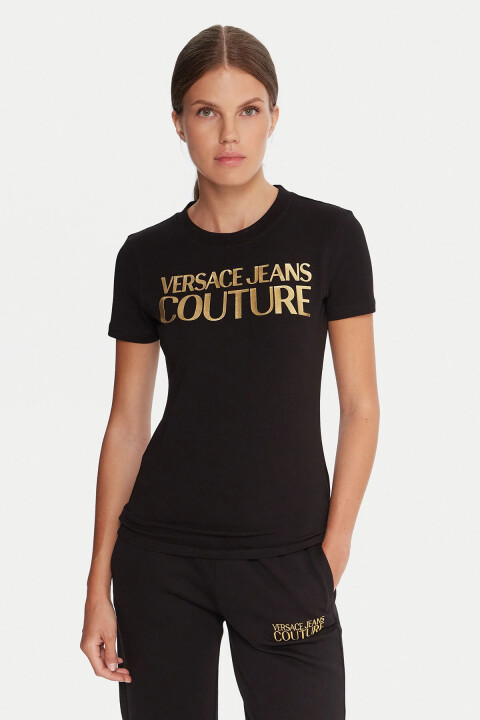 Kadın Maglıetta T-Shırt Serıgrafıche T-Shirt - Siyah - Versace