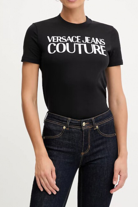 Kadın Maglıetta T-Shırt Serıgrafıche T-Shirt - Siyah - Versace