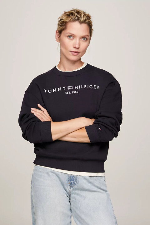 Kadın MDRN REG CORP LOGO C-NK SWTSHRT Sweatshirt - Lacivert - Tommy Hilfiger