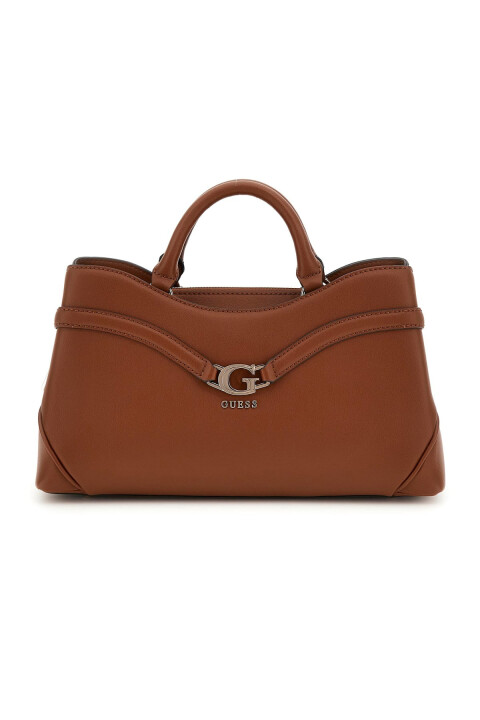 Kadın Metal Aksesuarlı Kanat Detaylı El Çantası - Taba - Guess