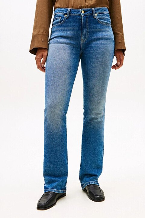 Kadın Mid Rise Bootcut Jean Pantolon - Mavi 